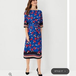 BNWT Ann Taylor floral belted midi dress size 4